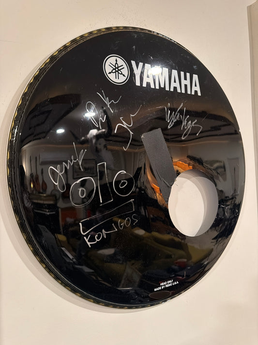 #13 - 20” Signed Kick Drum Head Black